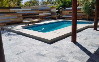 Bluestone Tiles Pavement in an Outdoor Pool