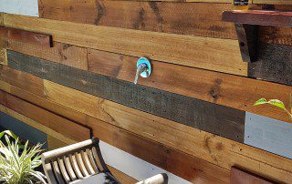 Decorative Timber Wall Outdoor Shower Area