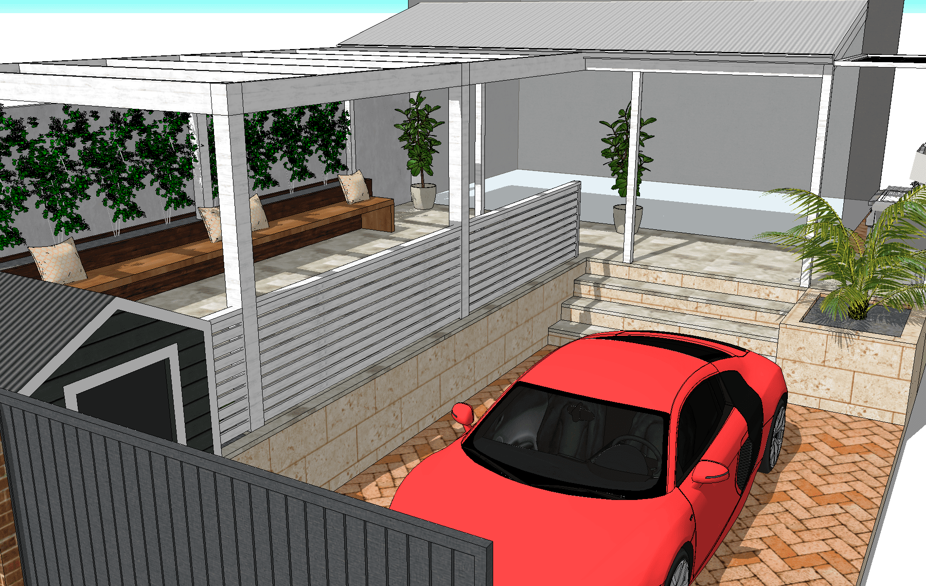 Natural Limestone Blocks Retaining Walls and Steps 2D Design Layout